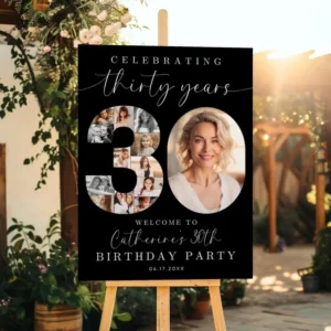 panneau d'anniversaire personnalisé pour femme.