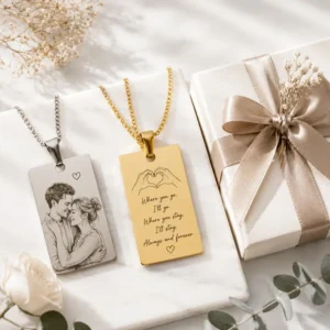 Collier photo personnalisé pour couple